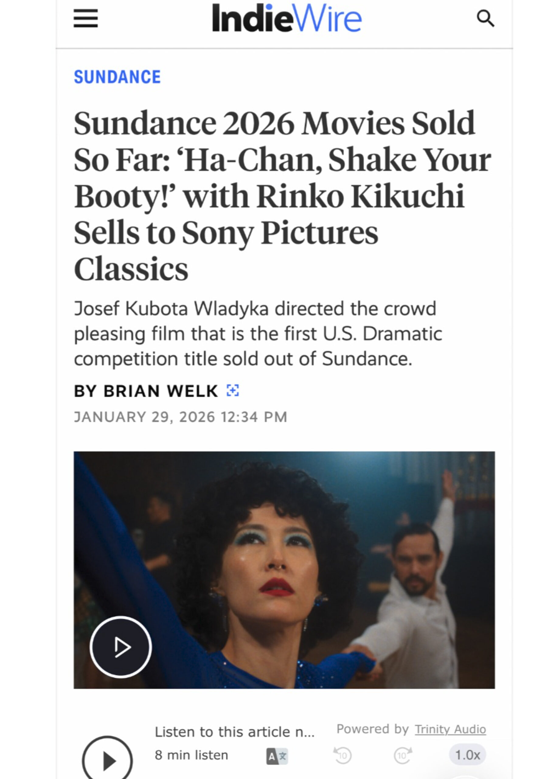 It’s wonderful to have Sony Pictures Classics with us.